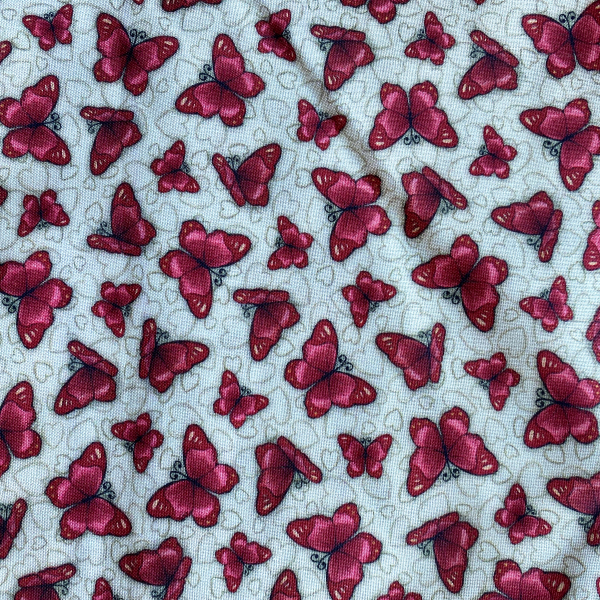 Tissu papillons rouges Santoro of London / Reste 75 cm
