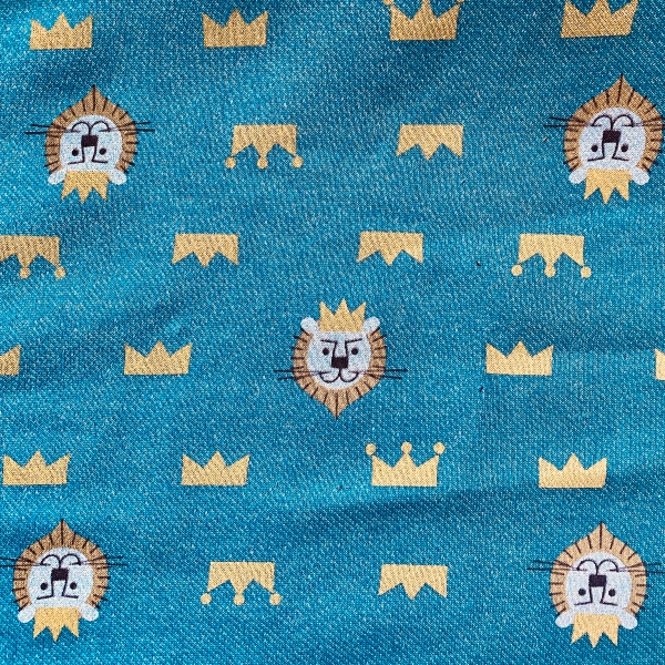 Lion sweatshirt fabric - blue