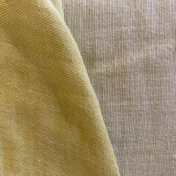 Yellow reversible double chambray gauze fabric