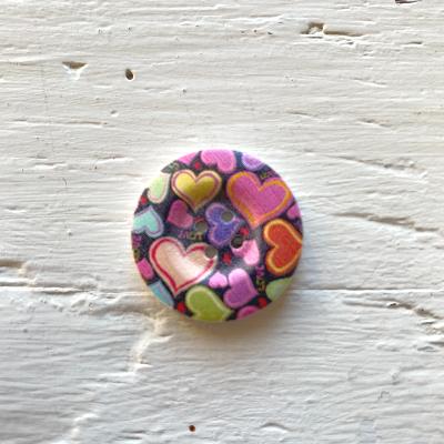 Hearts patchwork acrylic button