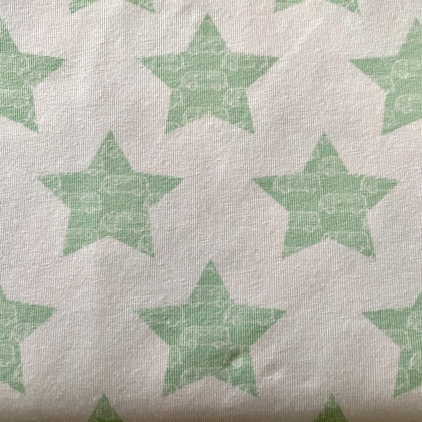 Blue-green stars jersey fabric