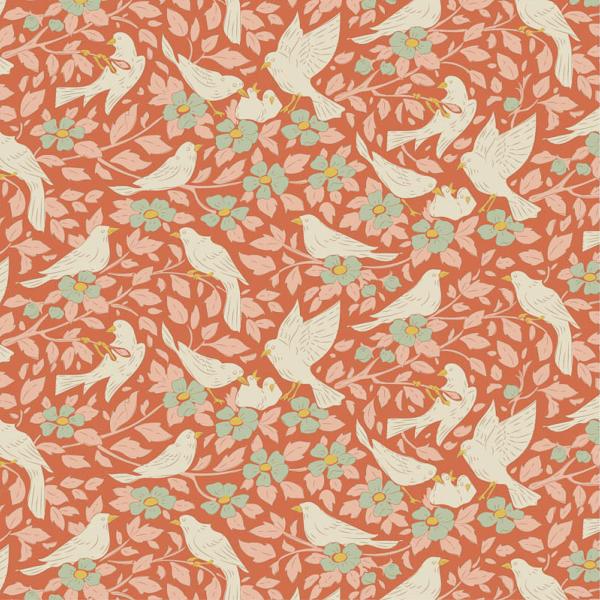 Tissu Tilda songbird ava coral