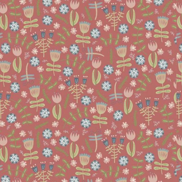 Tissu heartstrings tulipes et paquerettes