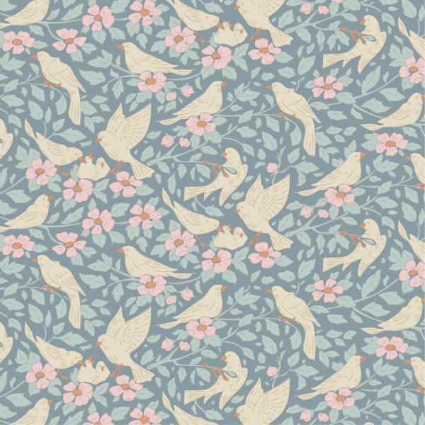 Tissu Tilda songbird Ava blue