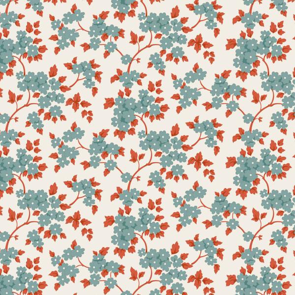 Tissu Tilda Village Life Ruth teal