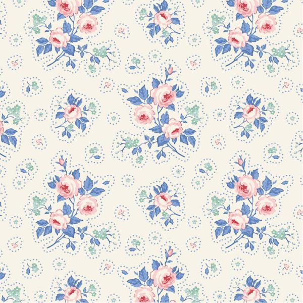 Tissu Tilda Something Blue first kiss cream